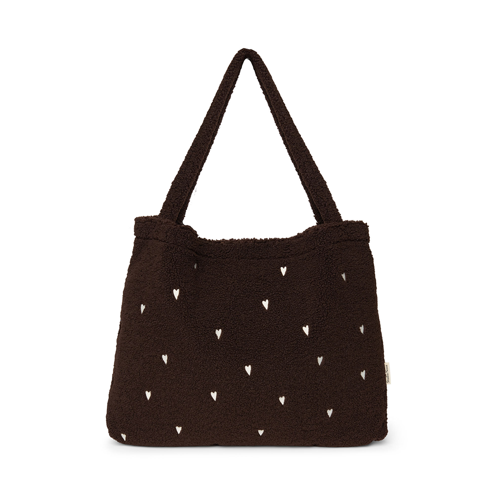 Studio Noos  Tragetasche 'Teddy Mom Bag' Chocolate Hearts