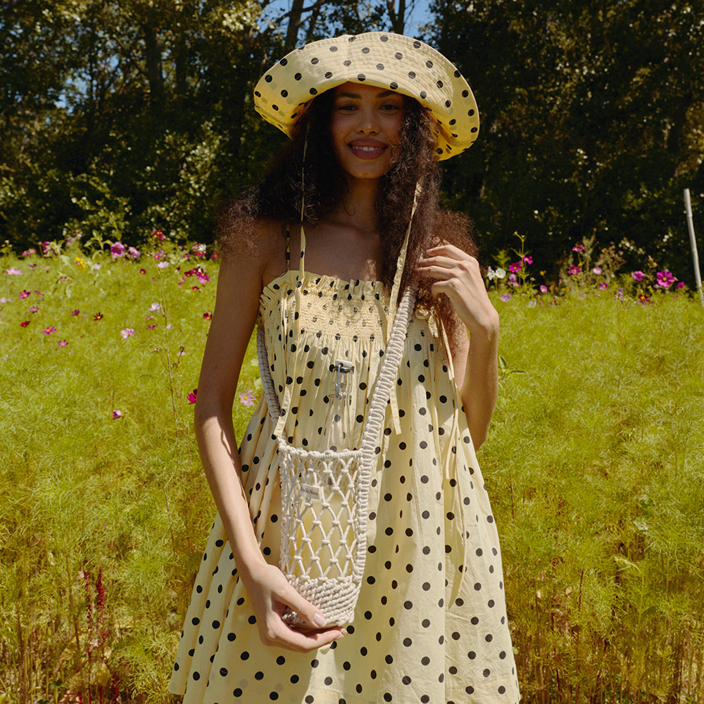 Studio Noos Macramé Sac pour bouteille 'Bottle Bag' Natural