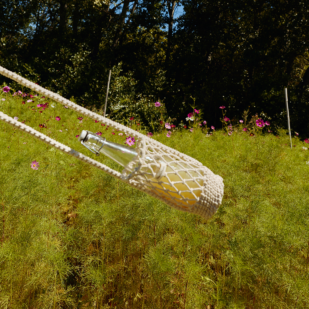 Studio Noos Macramé Sac pour bouteille 'Bottle Bag' Natural