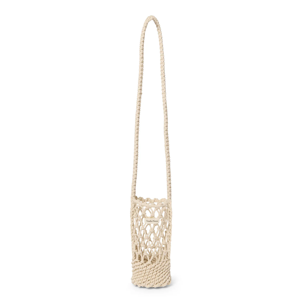 Studio Noos Macramé Sac pour bouteille 'Bottle Bag' Natural