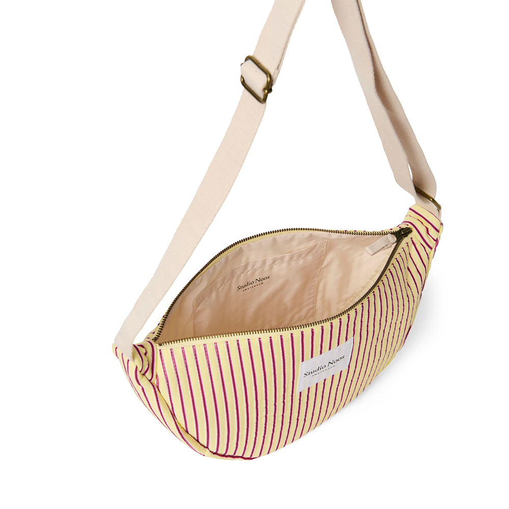 Sac banane Studio Noos pour adulte « Poplin » rayé jaune beurre