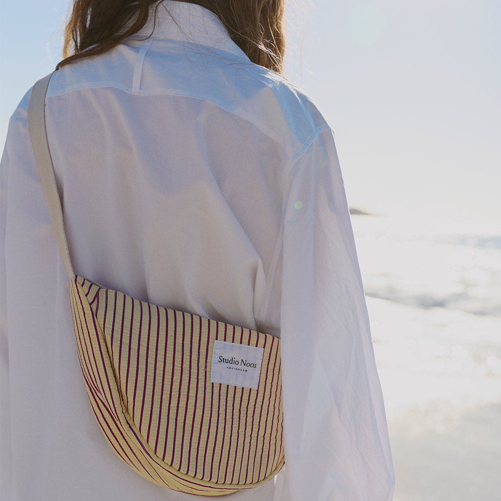 Sac banane Studio Noos pour adulte « Poplin » rayé jaune beurre