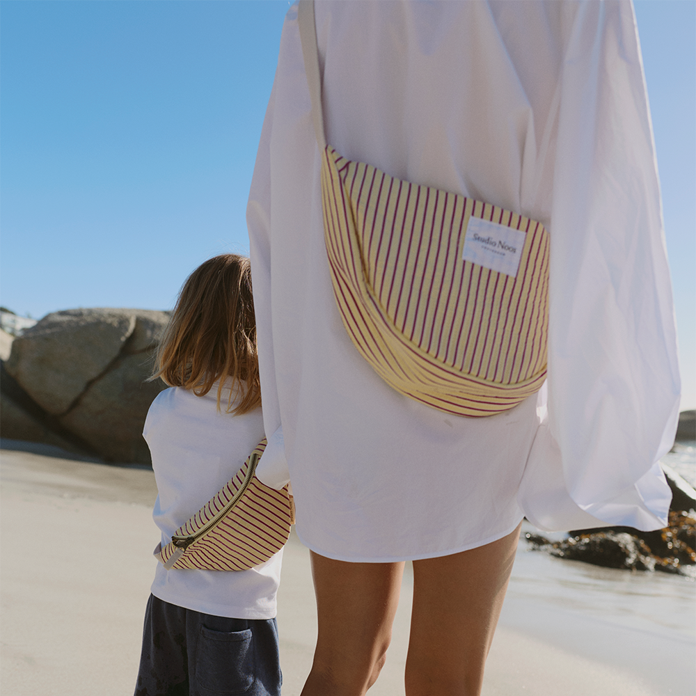Sac banane Studio Noos pour adulte « Poplin » rayé jaune beurre