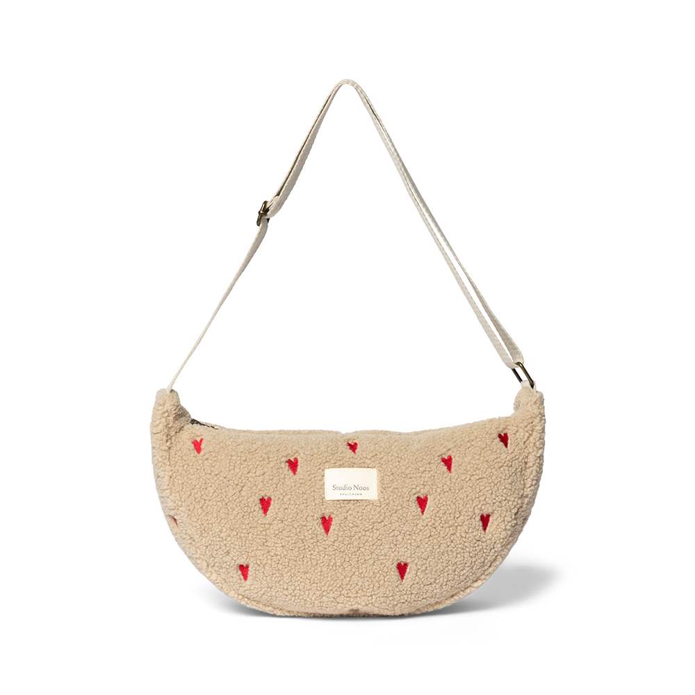 Studio Noos Gürteltasche für Erwachsene 'Teddy Hearts' Ecru