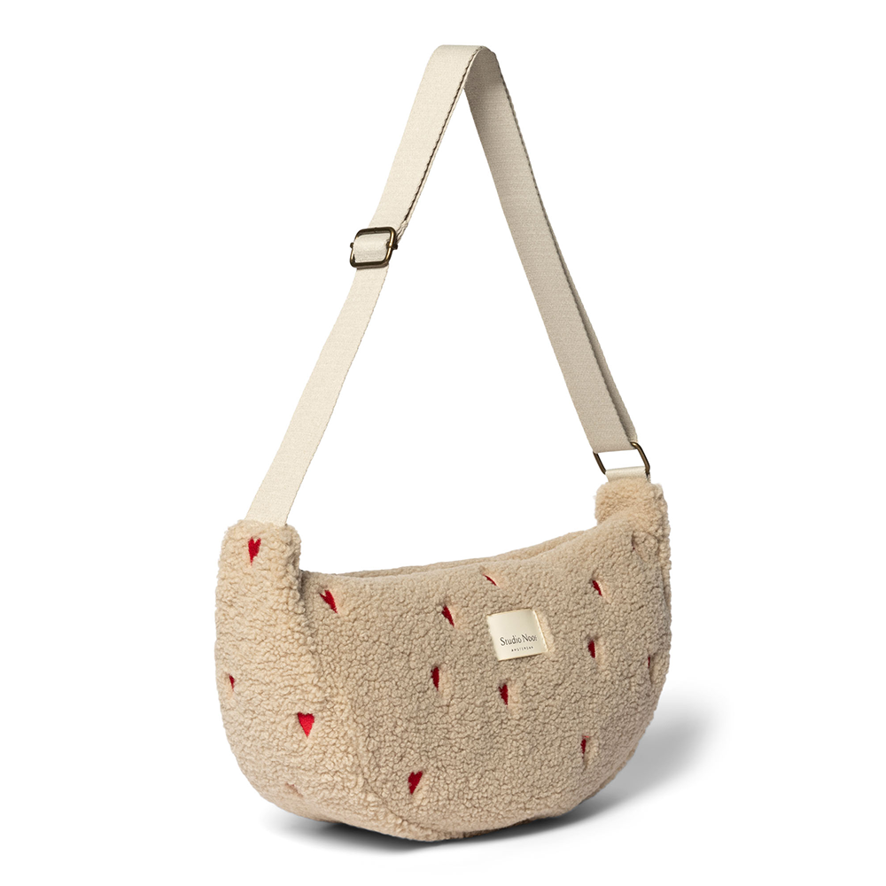 Studio Noos Gürteltasche für Erwachsene 'Teddy Hearts' Ecru