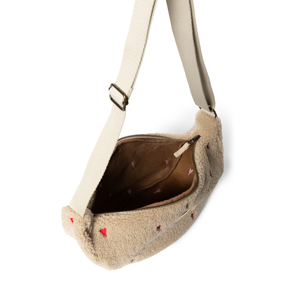 Studio Noos Gürteltasche für Erwachsene 'Teddy Hearts' Ecru