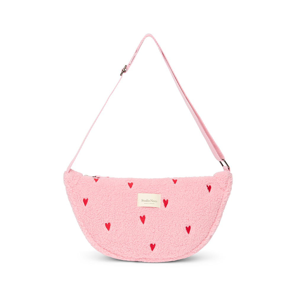 Studio Noos Gürteltasche für Erwachsene 'Teddy' Light Pink Hearts
