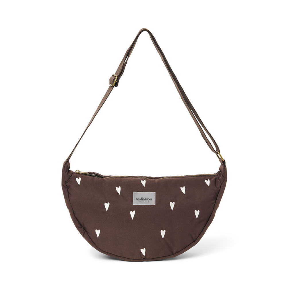 Studio Noos Gürteltasche für Erwachsene 'Puffy' Brown Hearts - Online MY SNOWFLAKE