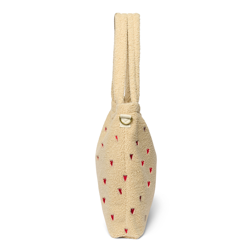 Studio Noos Puffy Wickeltasche 'Teddy Hearts'  Ecru