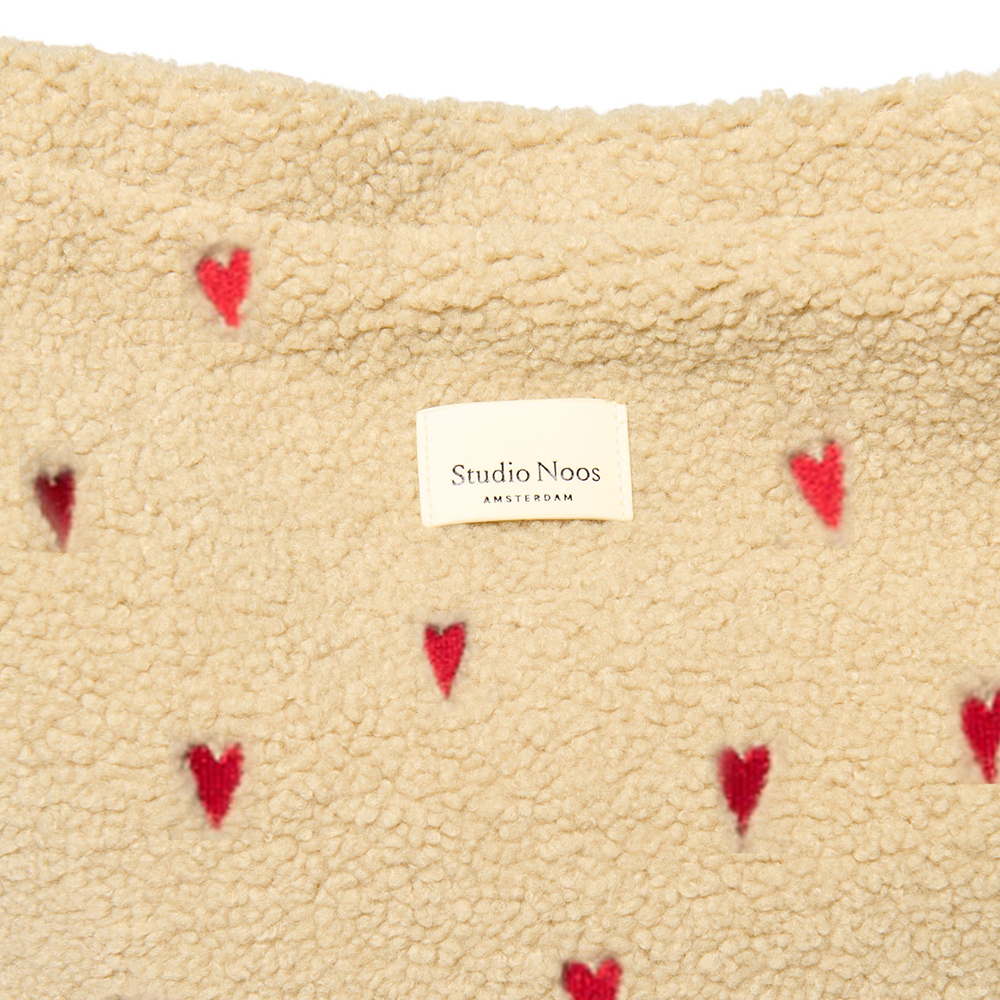 Studio Noos Puffy Wickeltasche 'Teddy Hearts'  Ecru