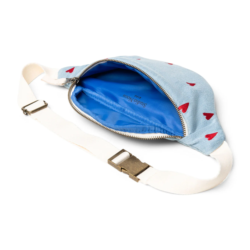 Studio Noos Sac Banane Mini pour Enfants « Denim » Cœurs