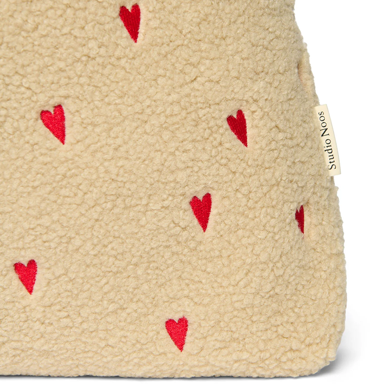 Studio Noos Tragetasche Teddy 'Hearts' Ecru - Online MY SNOWFLAKE