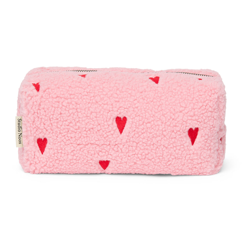 Studio Noos  Necessaire 'Teddy' Light Pink Hearts