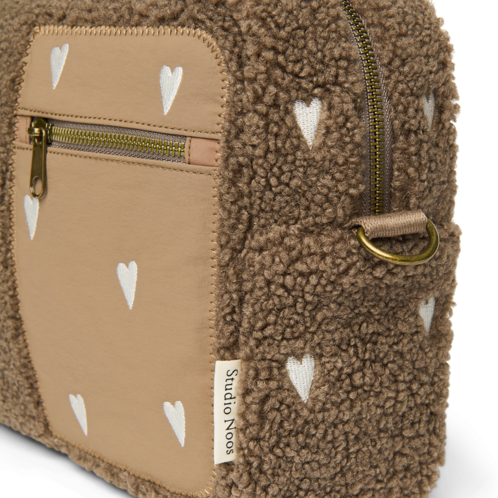Studio Noos Kinderwagen Organizer 'Teddy' Hearts Brown