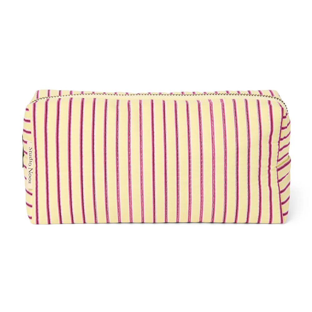 Studio Noos Necessaire 'Poplin Pouch' Butter Yellow Striped