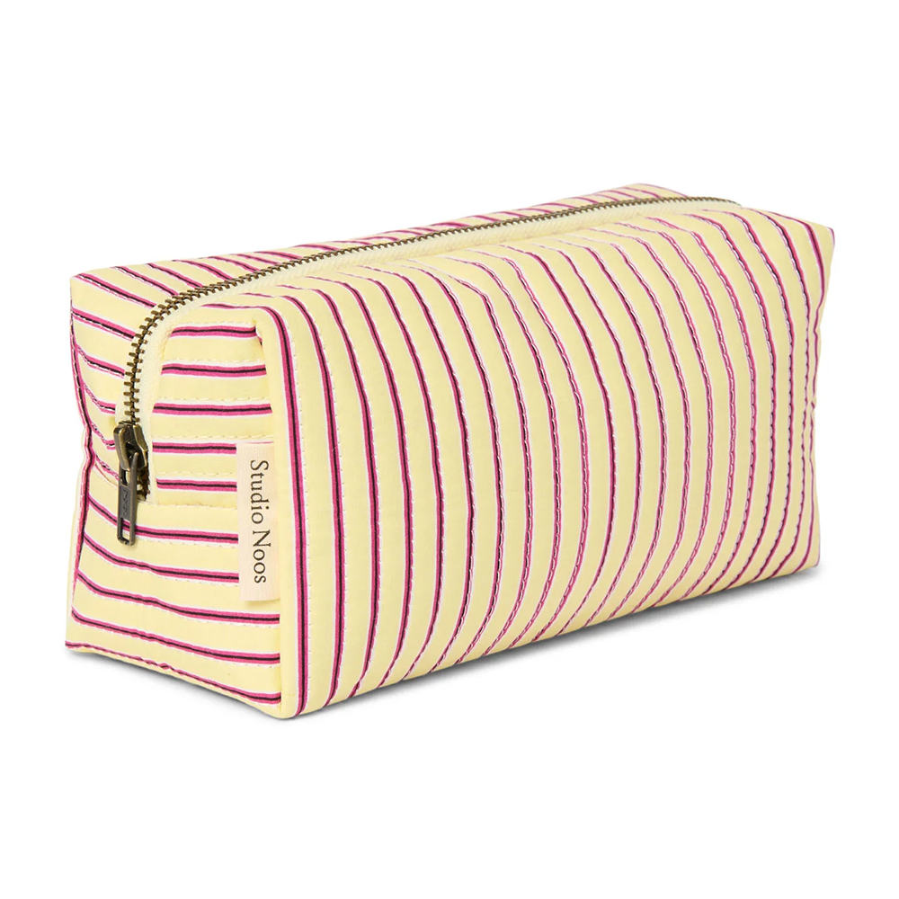 Studio Noos Necessaire 'Poplin Pouch' Butter Yellow Striped