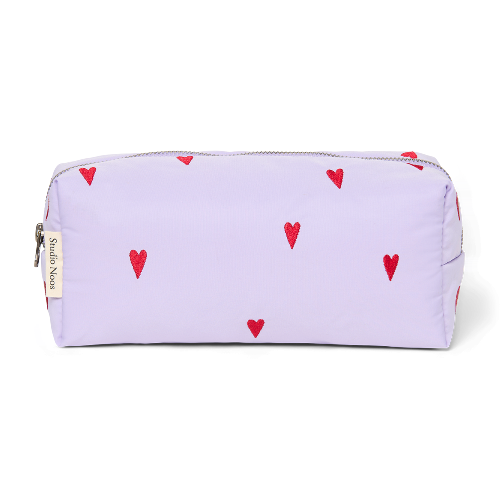 Studio Noos Necessaire  'Puffy Pouch' Purple Hearts - Online MY SNOWFLAKE