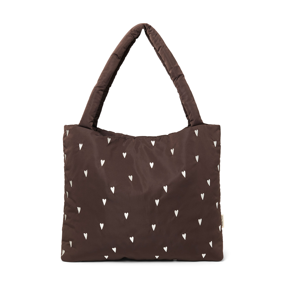 Studio Noos  Tragetasche 'Puffy Mom Bag' Brown Hearts