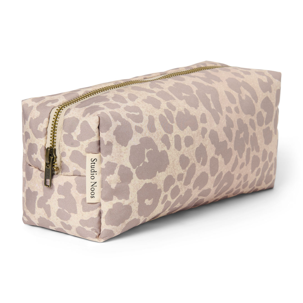 Studio Noos Necessaire  'Puffy Pouch' Beige Leopard