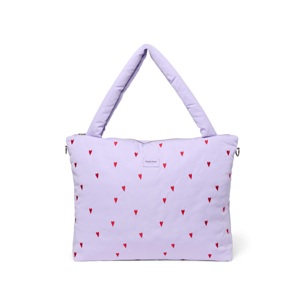 Sac à langer Studio Noos « Puffy » cœurs violets