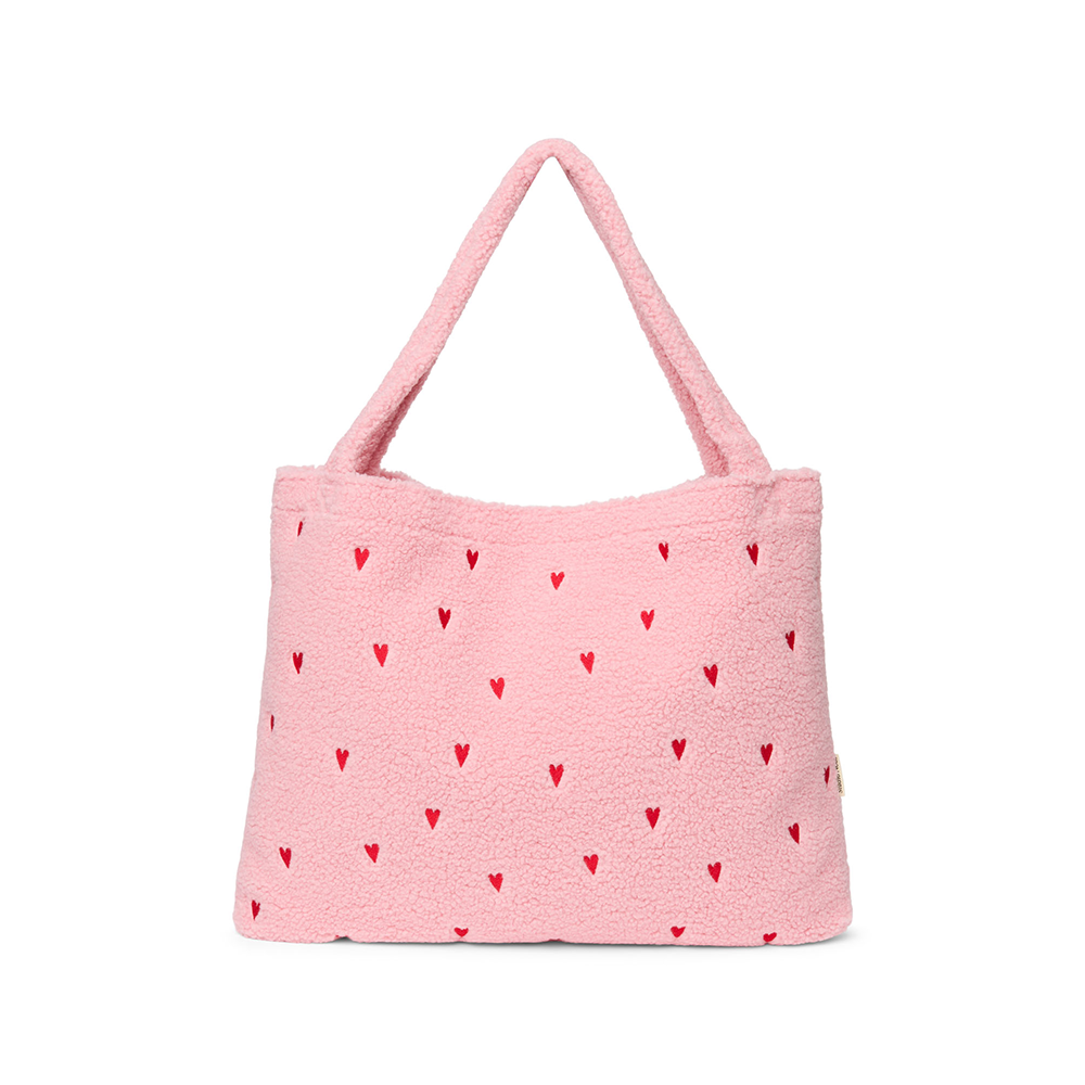 Studio Noos  Tragetasche 'Teddy Mom Bag' Light Pink Hearts