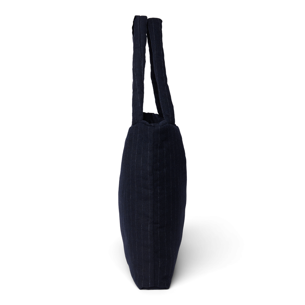 Studio Noos  Tragetasche 'Flannel Mom Bag' Dark Blue Chalkstripe