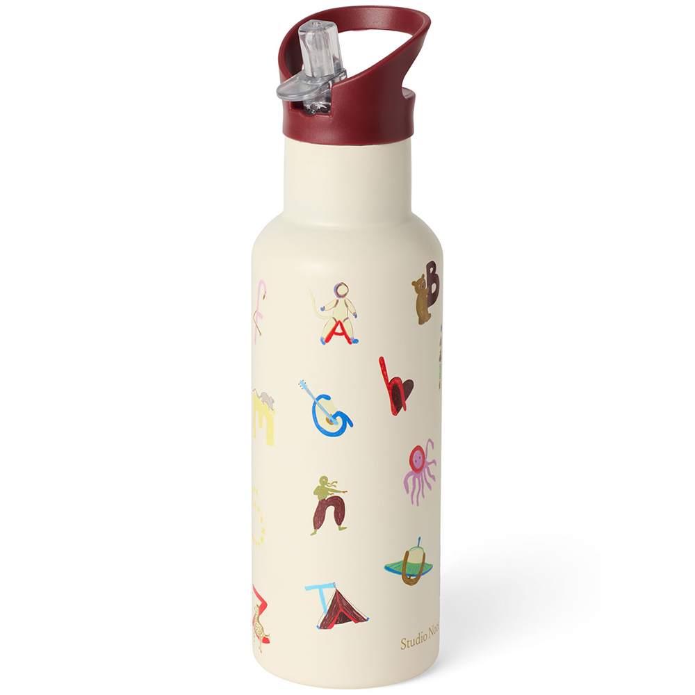 Studio Noos Edelstahl-Trinkflasche 'Alphabet' 500 ml