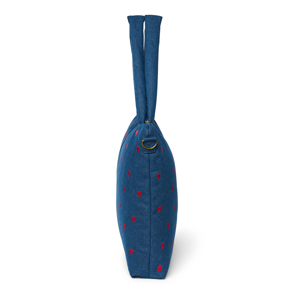 Studio Noos Wickeltasche 'Denim' Dark Blue Red Hearts