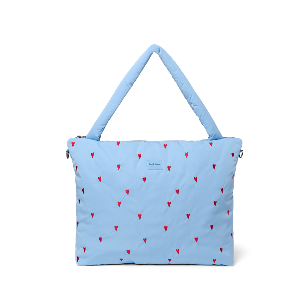 Studio Noos Wickeltasche 'Puffy' Light Blue Hearts - Online MY SNOWFLAKE
