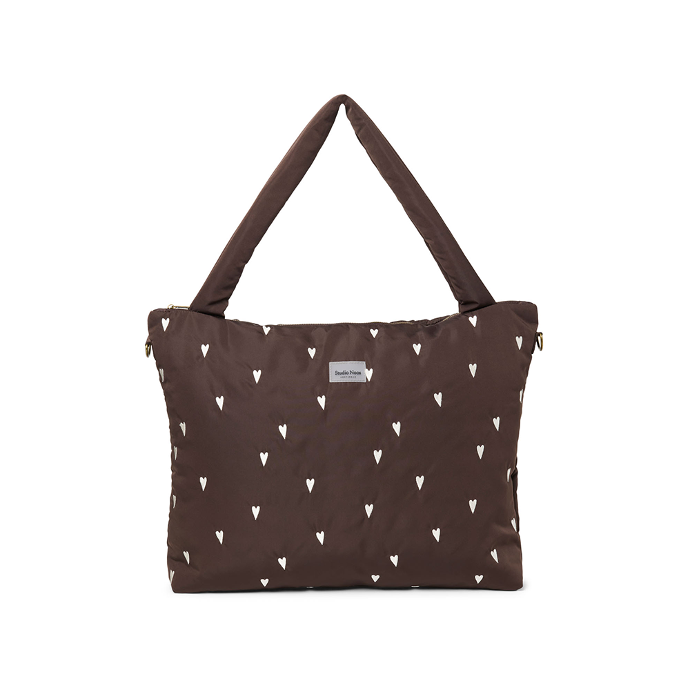 Studio Noos Wickeltasche 'Puffy' Brown Hearts