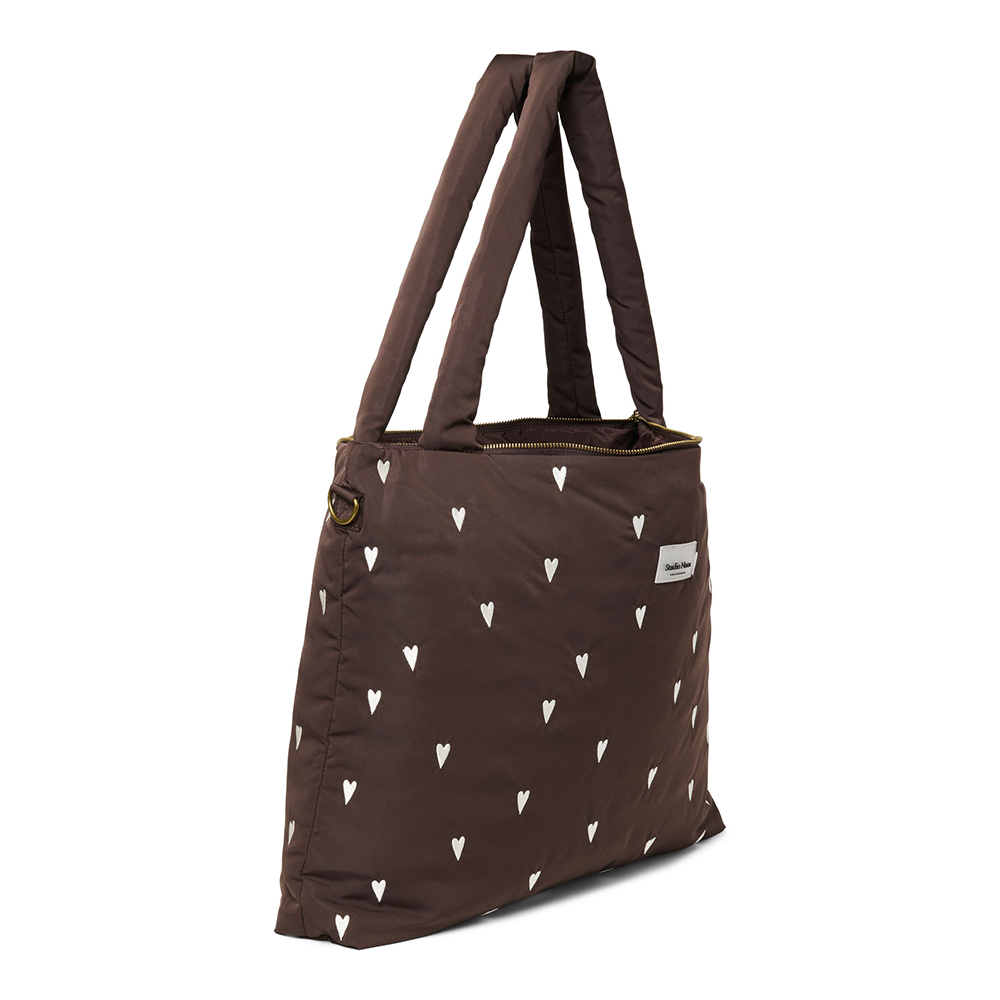 Studio Noos Wickeltasche 'Puffy' Brown Hearts