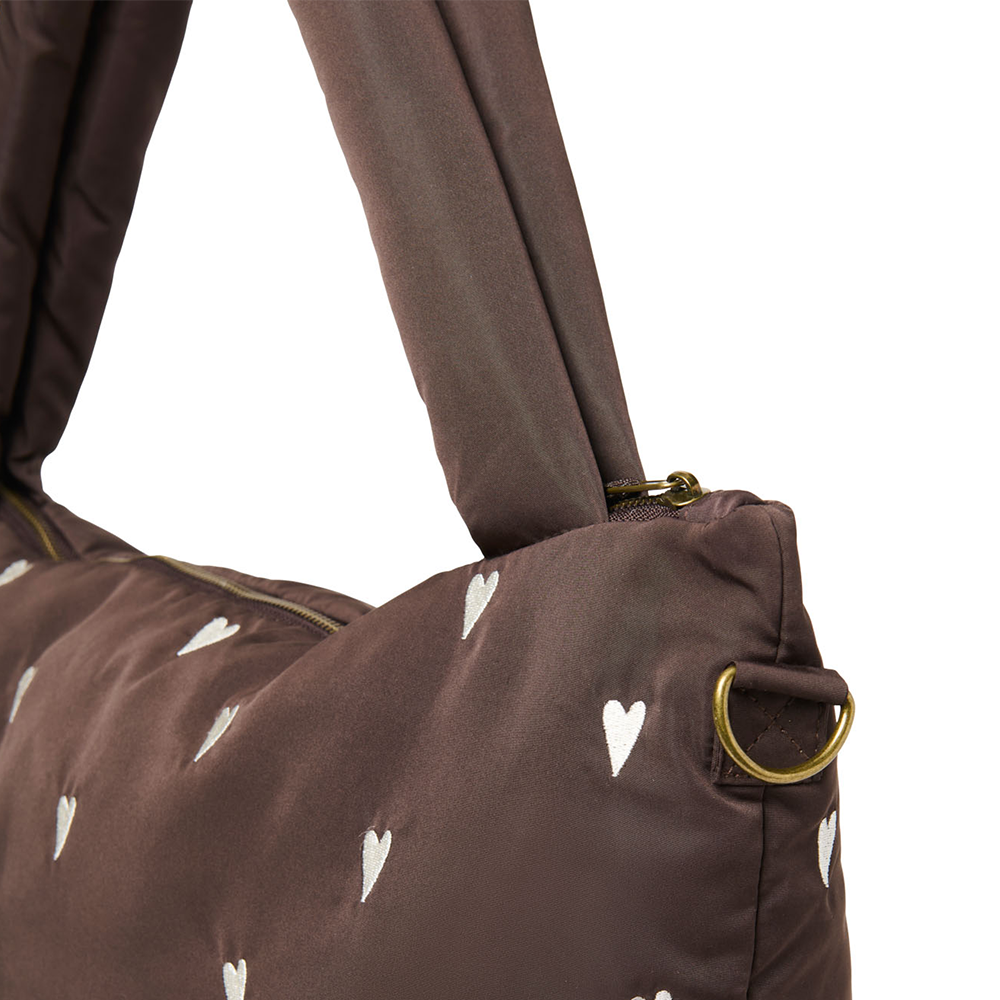 Studio Noos Wickeltasche 'Puffy' Brown Hearts