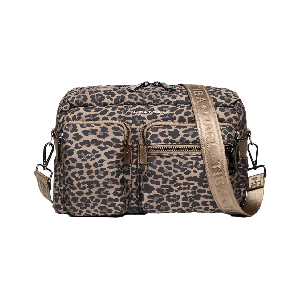 TIBA + MARL Stroller Organizer/Diaper Bag 'Axel' Brown Tonal Leopard