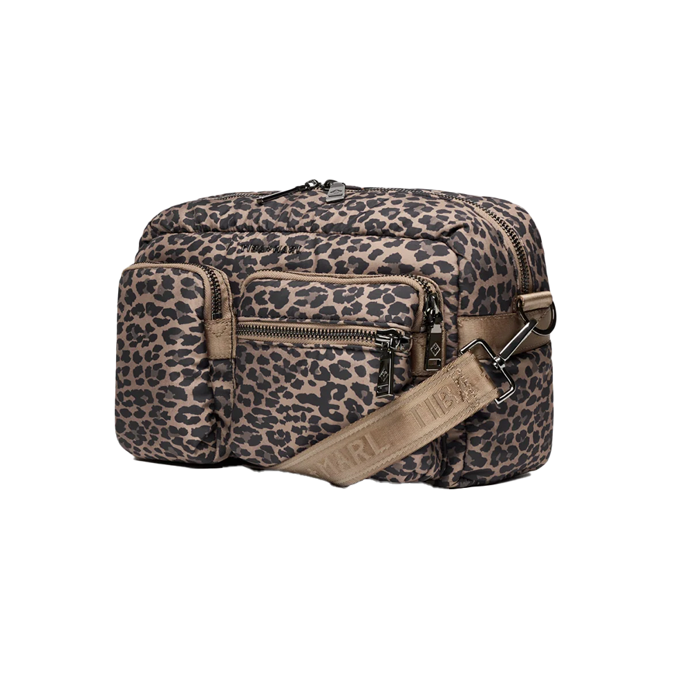 TIBA + MARL Stroller Organizer/Diaper Bag 'Axel' Brown Tonal Leopard