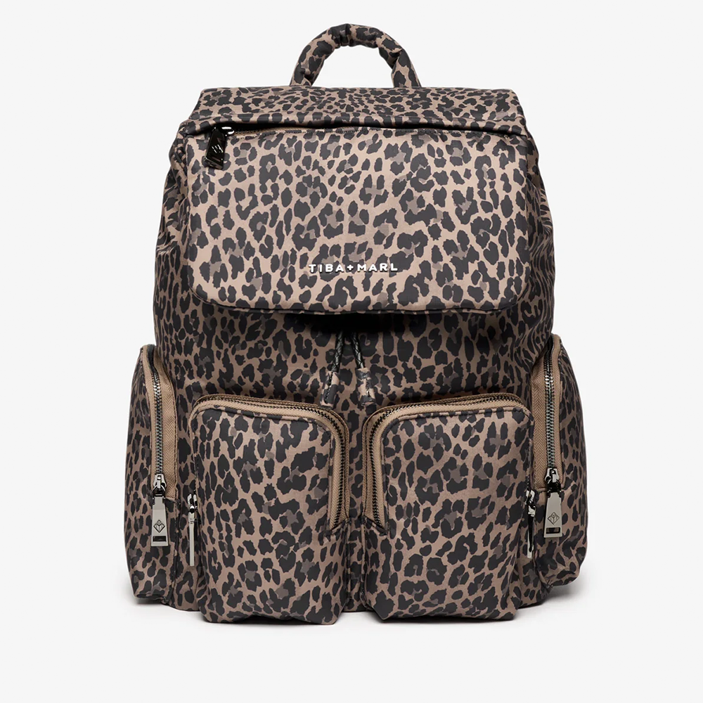 TIBA + MARL  Wickelrucksack mit Wickelunterlage 'Alto'  Leopard
