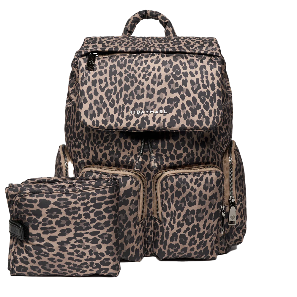 TIBA + MARL  Wickelrucksack mit Wickelunterlage 'Alto'  Leopard