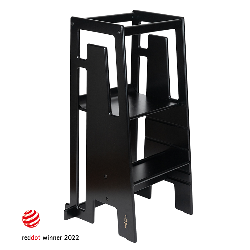 Tuki Lernturm in Schwarz. Gewinner des Reddot Awards 2022. 