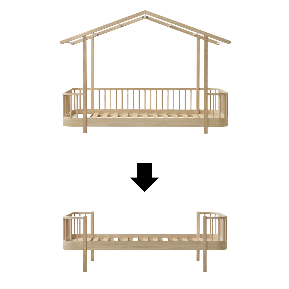 Oliver Furniture  Umbauset Wood Original Hausbett zum Einzelbett  Eiche