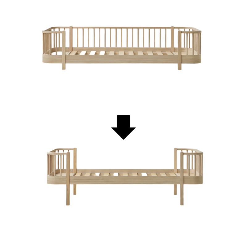 Oliver Furniture  Umbauset Original Bodenbett zum Einzelbett Eiche
