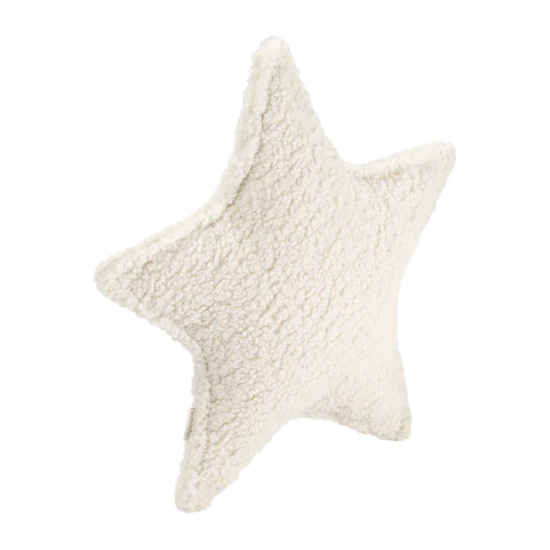 Sternkissen in weissem Teddy-Stoff von Wigiwama