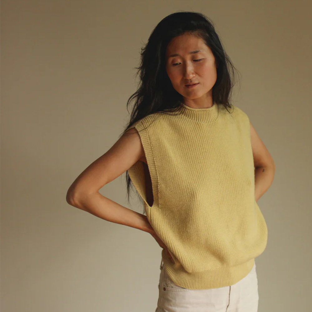 Gilet en maille écru pour adultes « Helle » Jaune clair