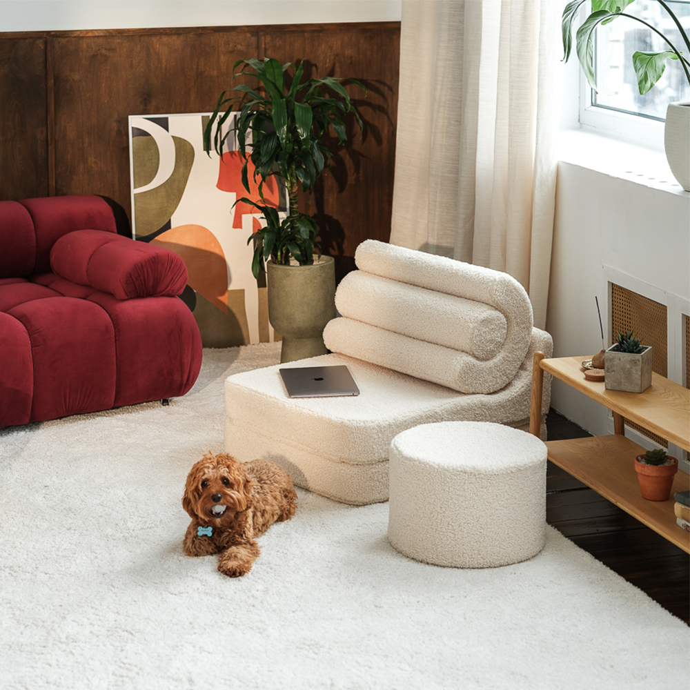 Wigiwama Aufklappbarer Kindersessel  'Flipster'  Cream White