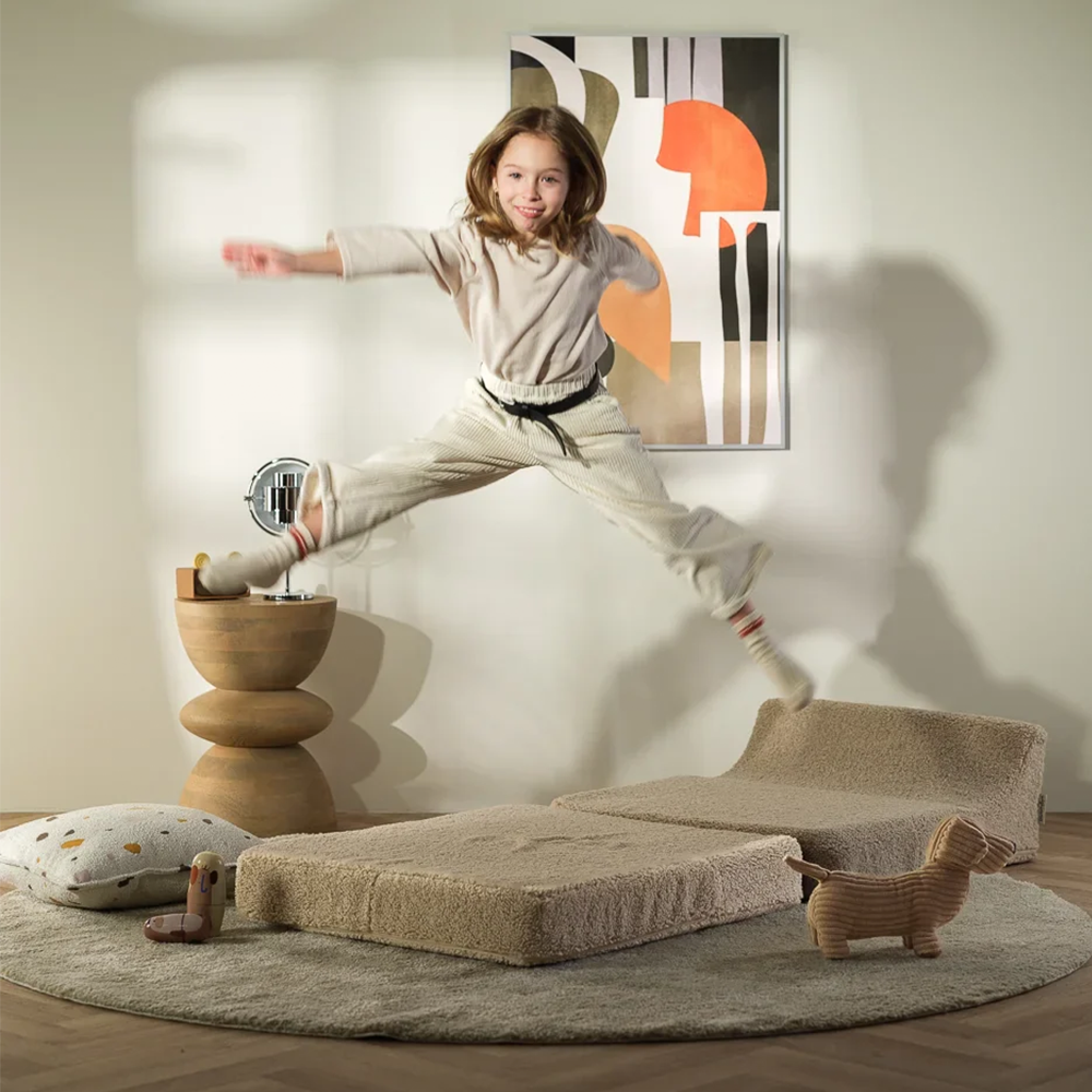 Wigiwama Fauteuil convertible pour enfant « Flipster » Biscuit