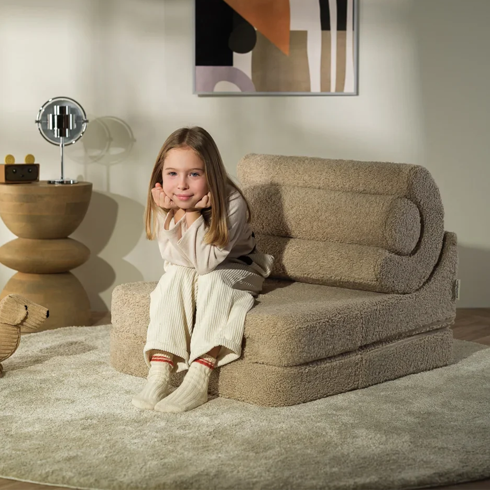Wigiwama Fauteuil convertible pour enfant « Flipster » Biscuit