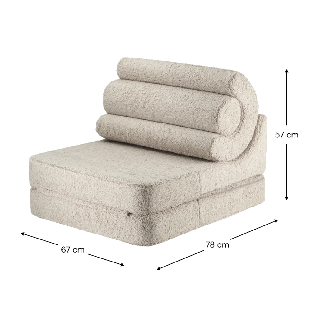 Wigiwama Fauteuil convertible pour enfant « Flipster » Biscuit