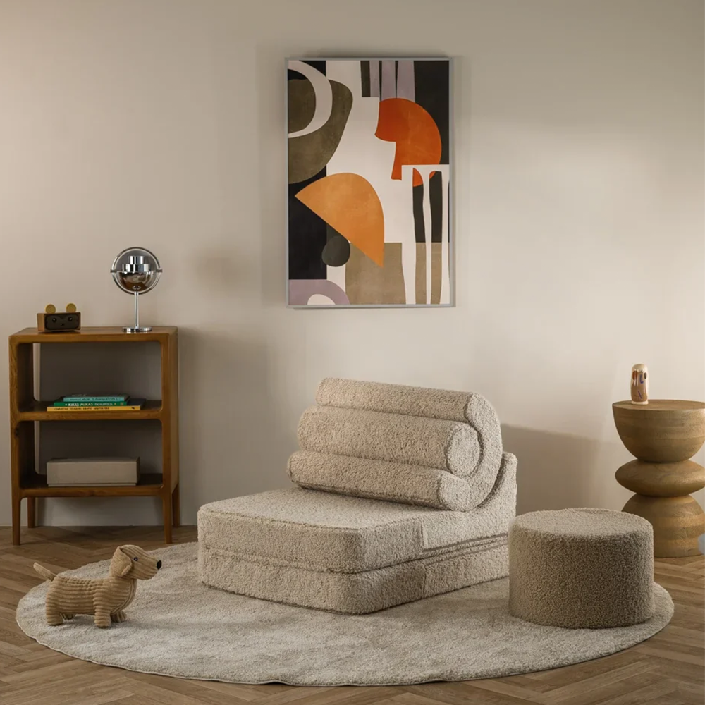 Wigiwama Fauteuil convertible pour enfant « Flipster » Biscuit