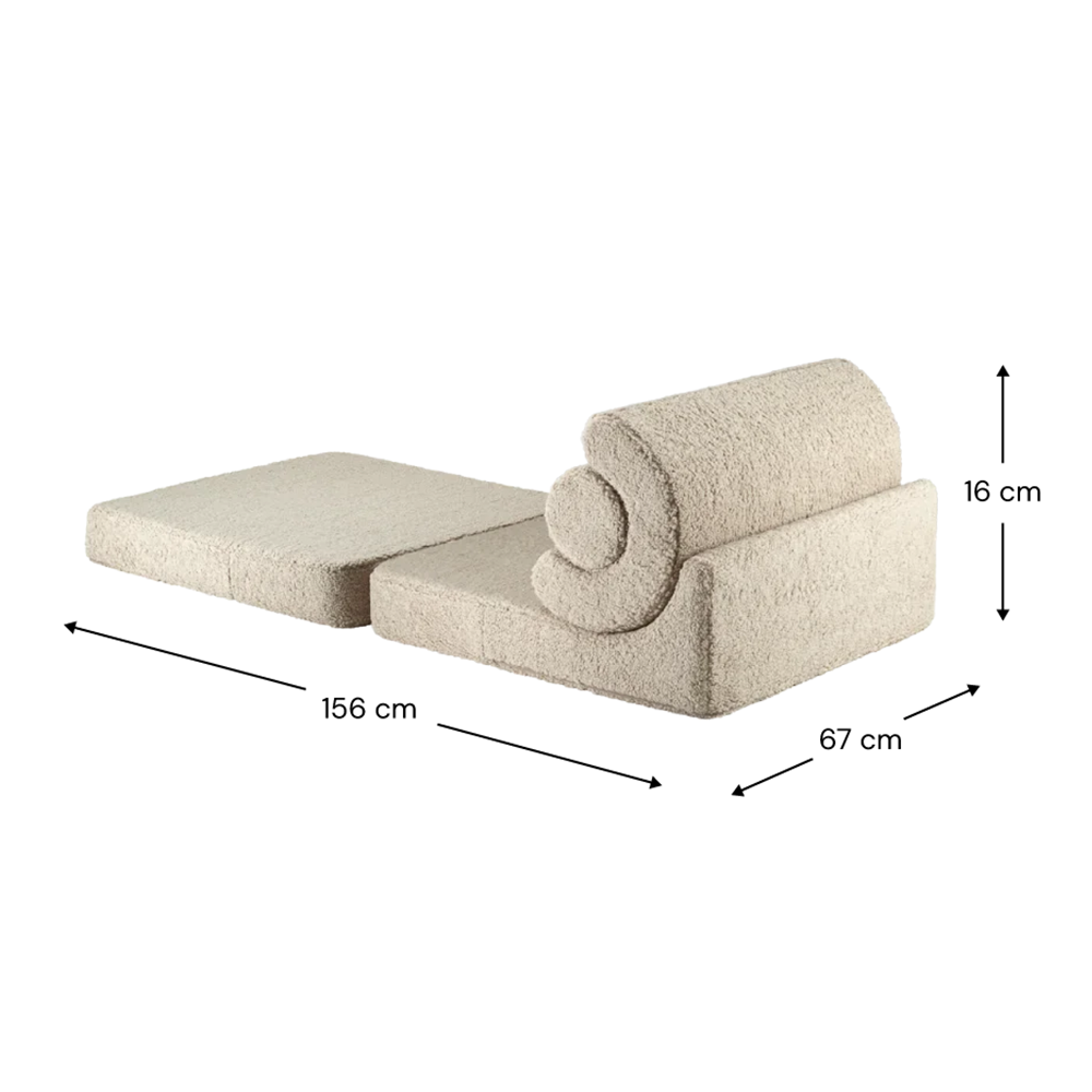 Wigiwama Fauteuil convertible pour enfant « Flipster » Biscuit