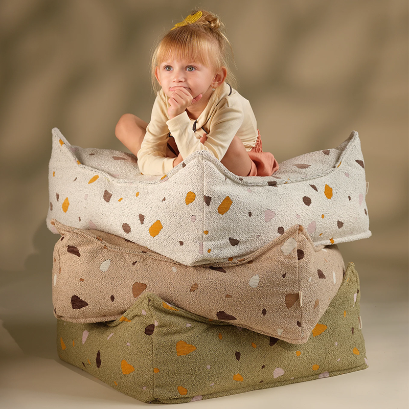 Wigiwama Pouf carré « Terrazzo » Marble