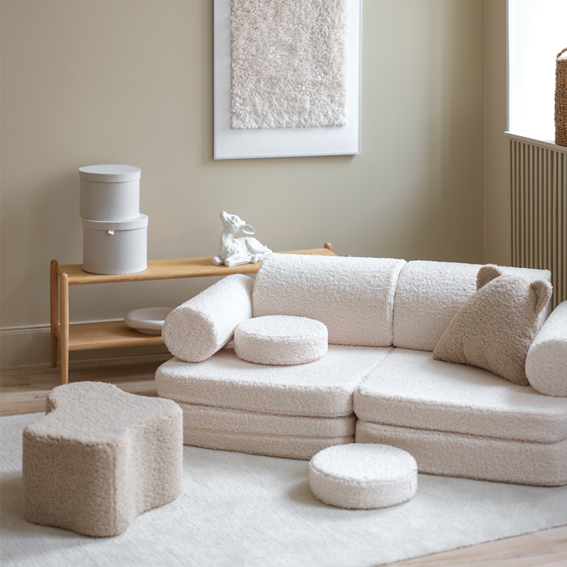Wigiwama Sofa Teddy Settee Cream White - Online MY SNOWFLAKE