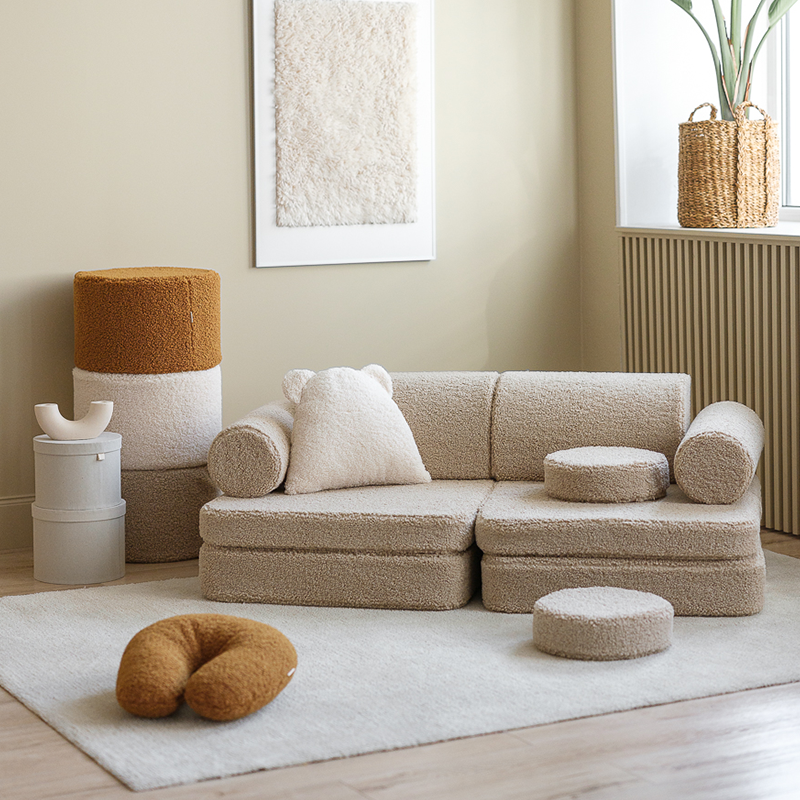 Wigiwama Sofa Teddy Settee Biscuit - Online MY SNOWFLAKE